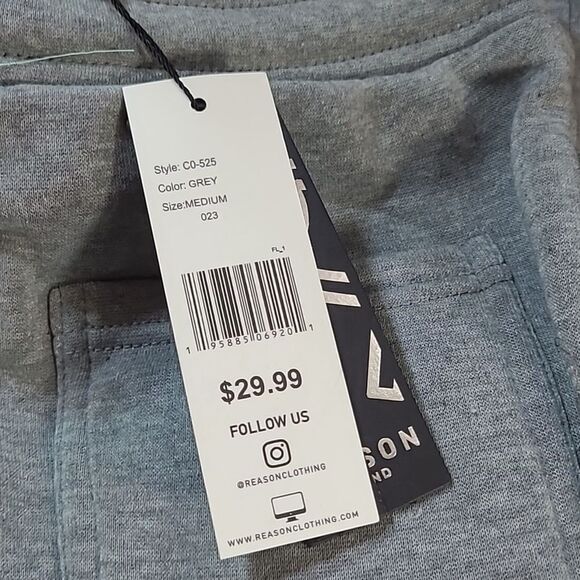 NWT Reason Baxter Multi Pocket Cargo Sweatpants In Grey - Picture 7 of 7